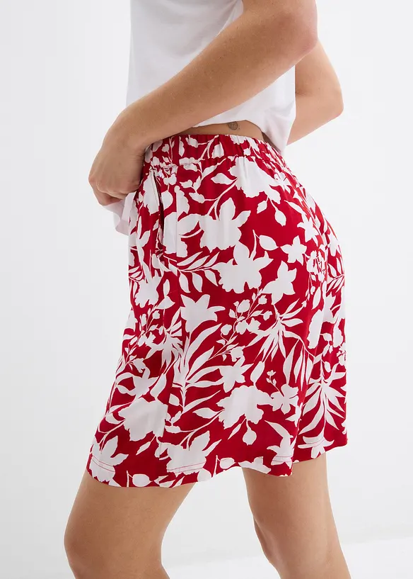 Wijde viscose short met high waist comfortband, bonprix