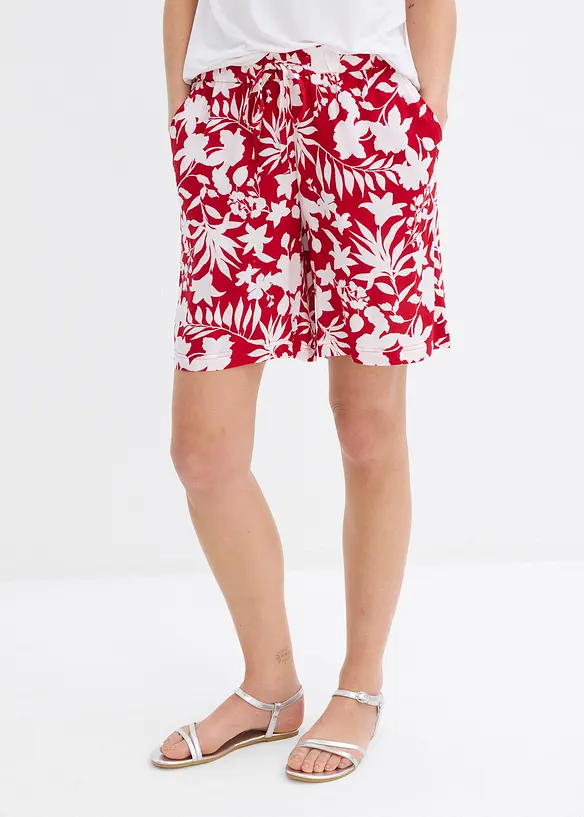 Wijde viscose short met high waist comfortband, bonprix