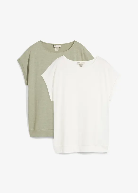T-shirt van puur biologisch katoen ( set van 2), bonprix