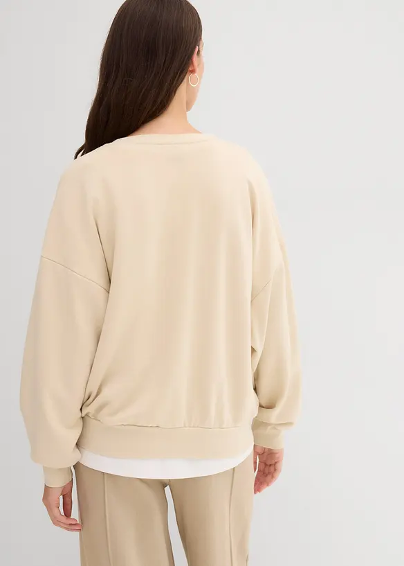 Oversized sweater in een zachte katoenmix, bonprix