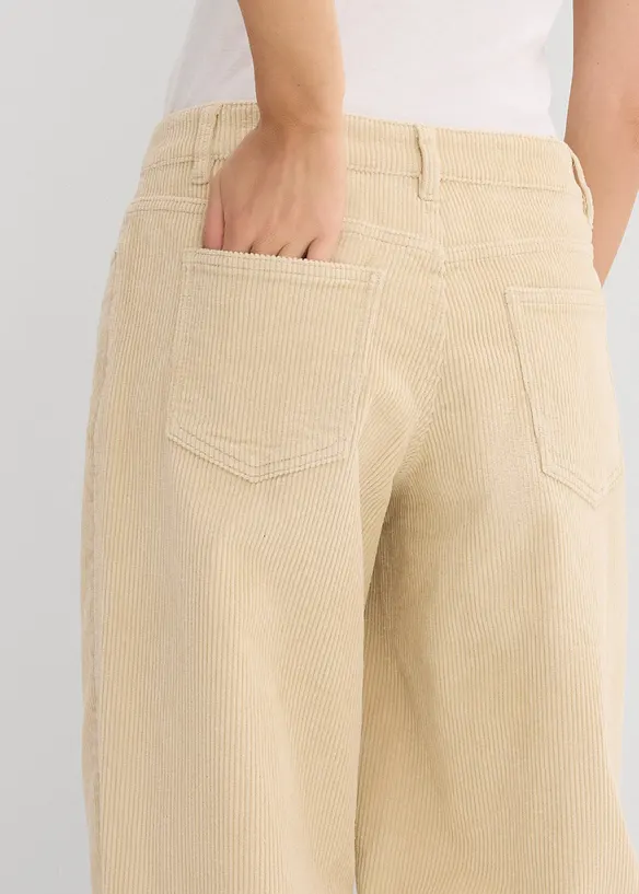 Corduroy barrel broek, mid waist, bonprix