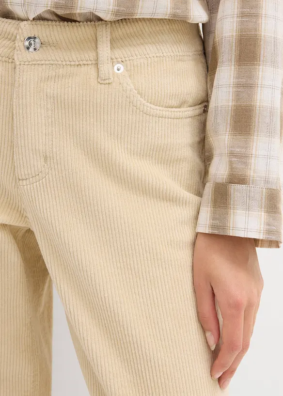 Corduroy barrel broek, mid waist, bonprix