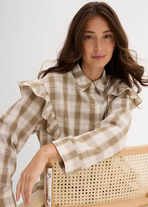 Overhemdblouse met volants, bonprix