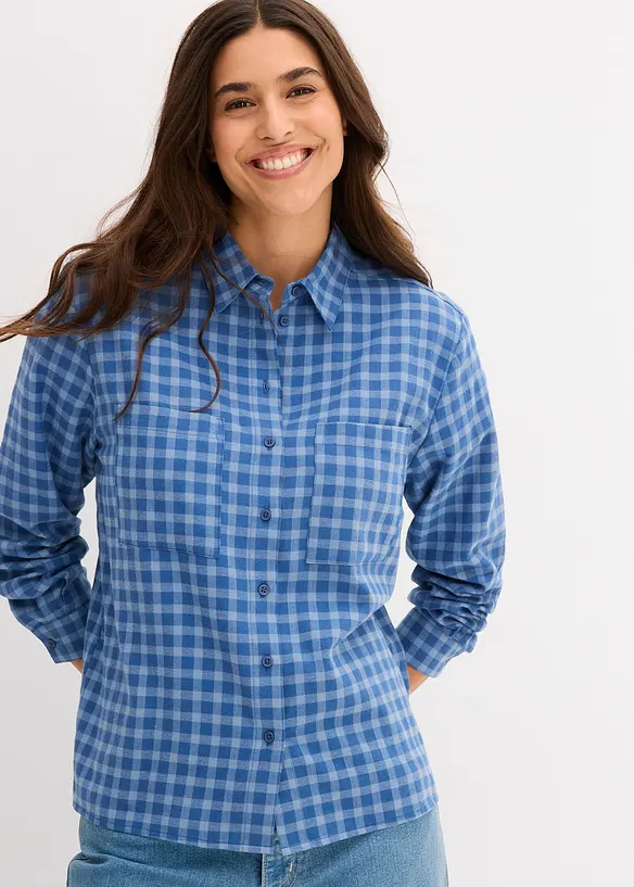 Geruite overhemdblouse van katoen, bonprix
