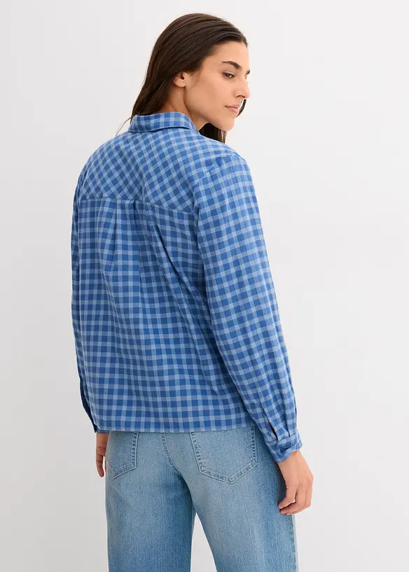 Geruite overhemdblouse van katoen, bonprix