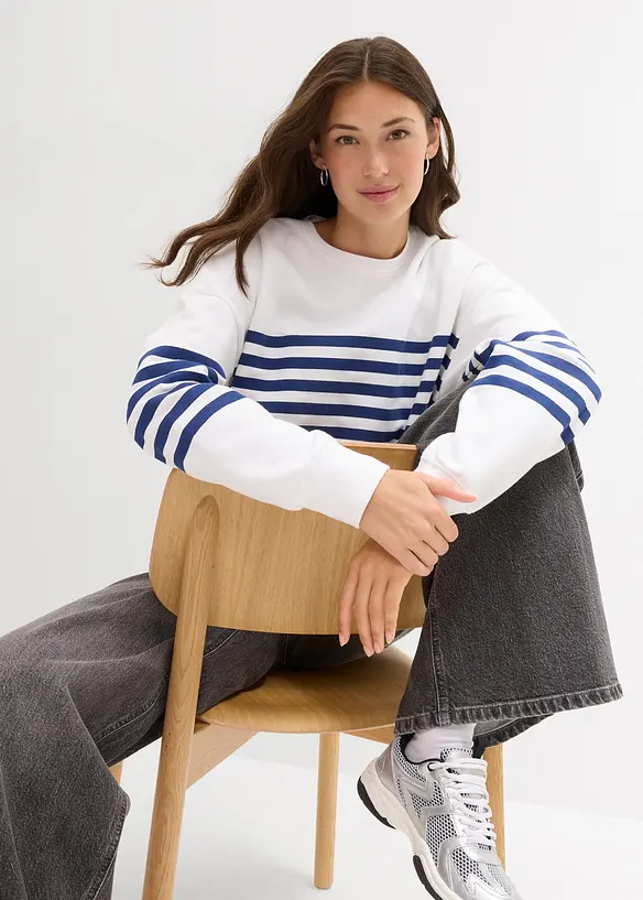 Oversized sweater van puur katoen, bonprix