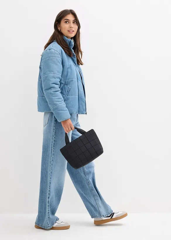 Gewatteerde jas van denim, bonprix
