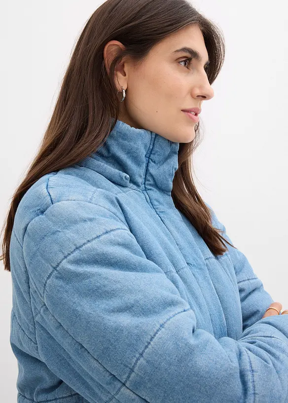 Gewatteerde jas van denim, bonprix