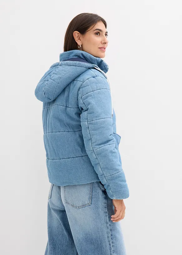 Gewatteerde jas van denim, bonprix