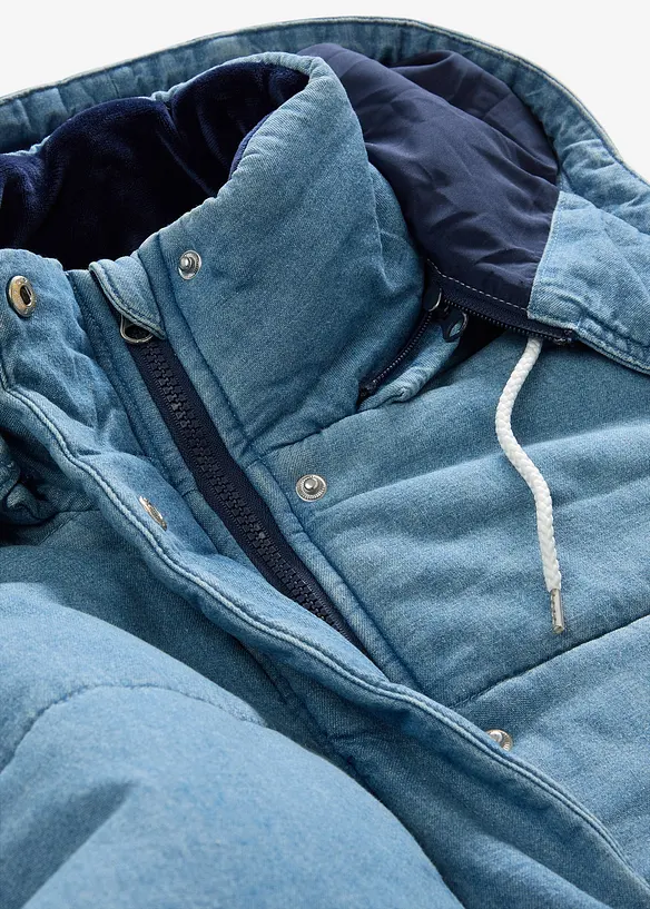 Gewatteerde jas van denim, bonprix