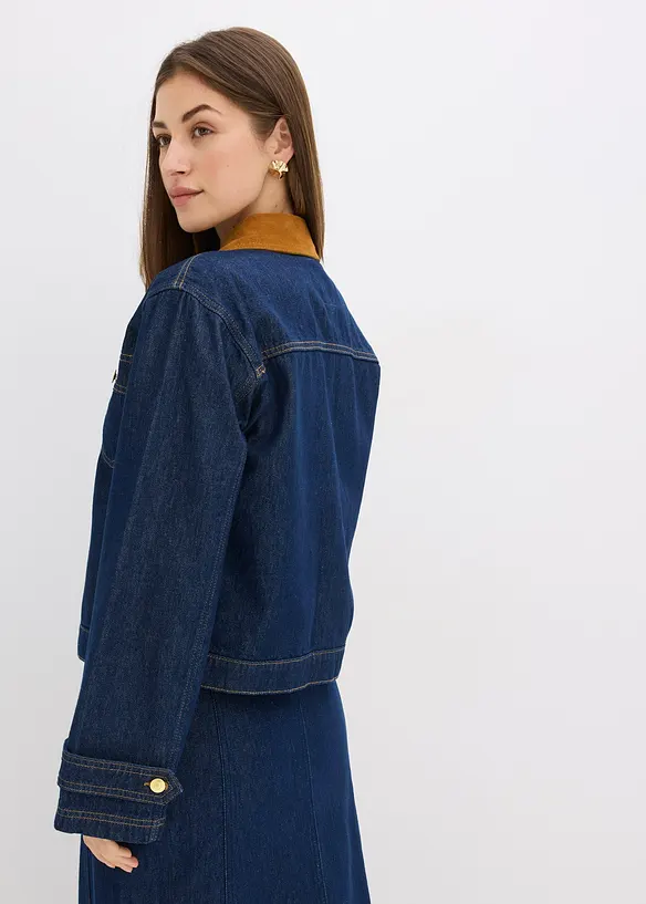 Spijkerjas met corduroy kraag, bonprix