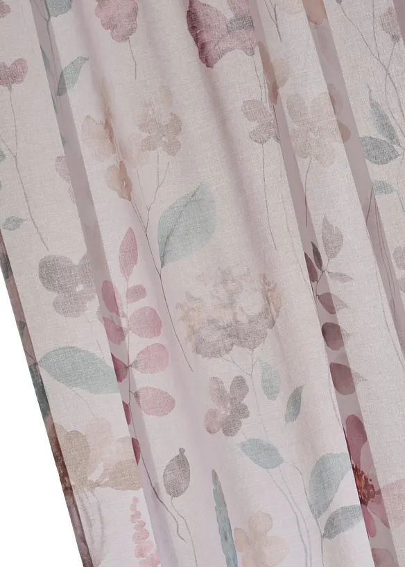 Transparant gordijn met bloemenprint (1 stuk), bonprix