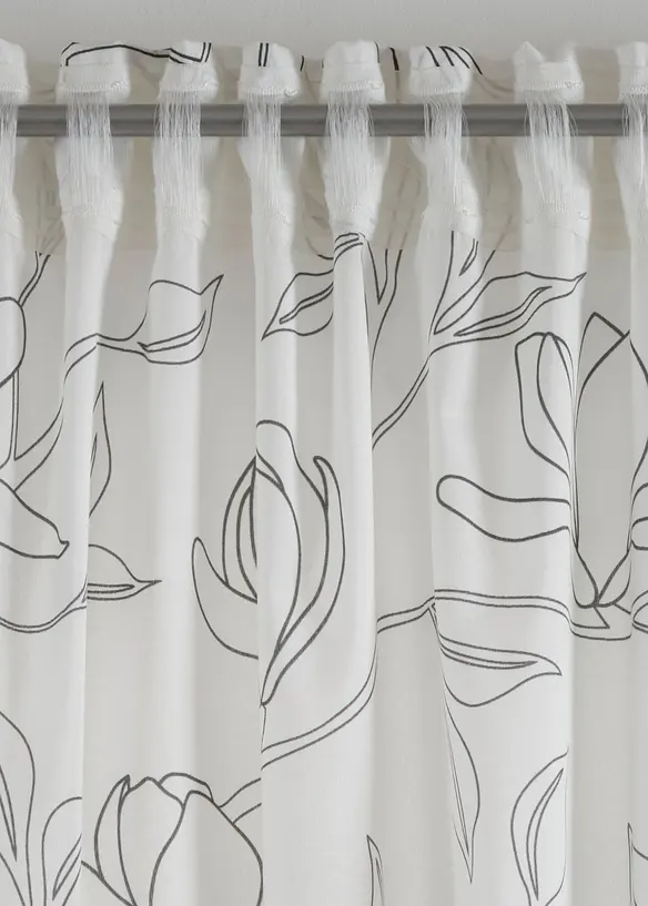 Gordijn met bladeren van gerecycled polyester (1 stuk), bonprix