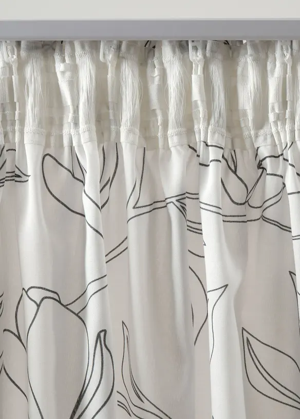 Gordijn met bladeren van gerecycled polyester (1 stuk), bonprix