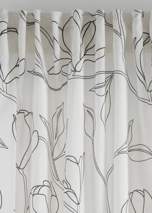 Gordijn met bladeren van gerecycled polyester (1 stuk), bonprix