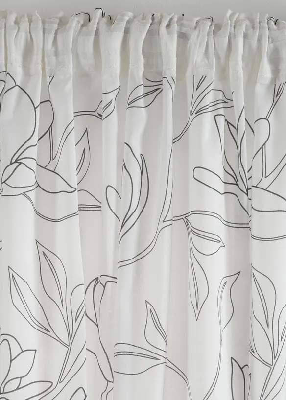 Gordijn met bladeren van gerecycled polyester (1 stuk), bonprix