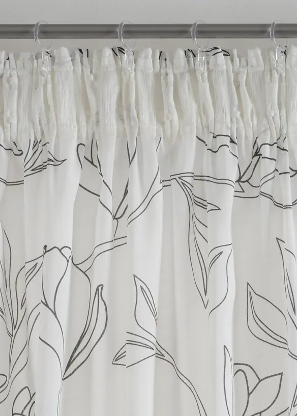 Gordijn met bladeren van gerecycled polyester (1 stuk), bonprix