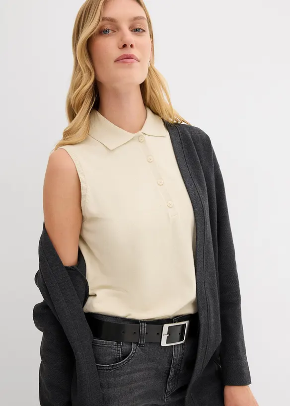 Lang sweatvest van een zachte katoenmix, bonprix