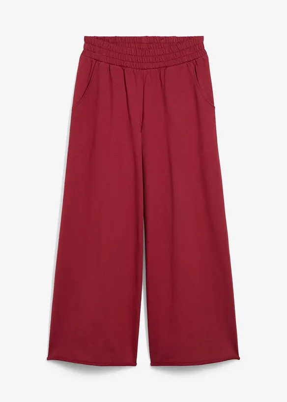 Wijde sweatpants van biologisch katoen, 7/8 lengte, bonprix