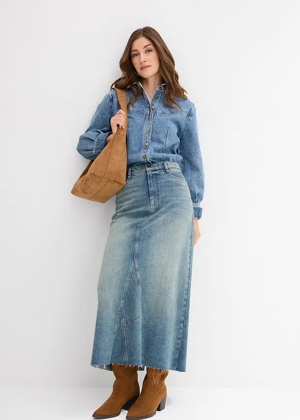 Spijkerblouse van puur katoen, bonprix