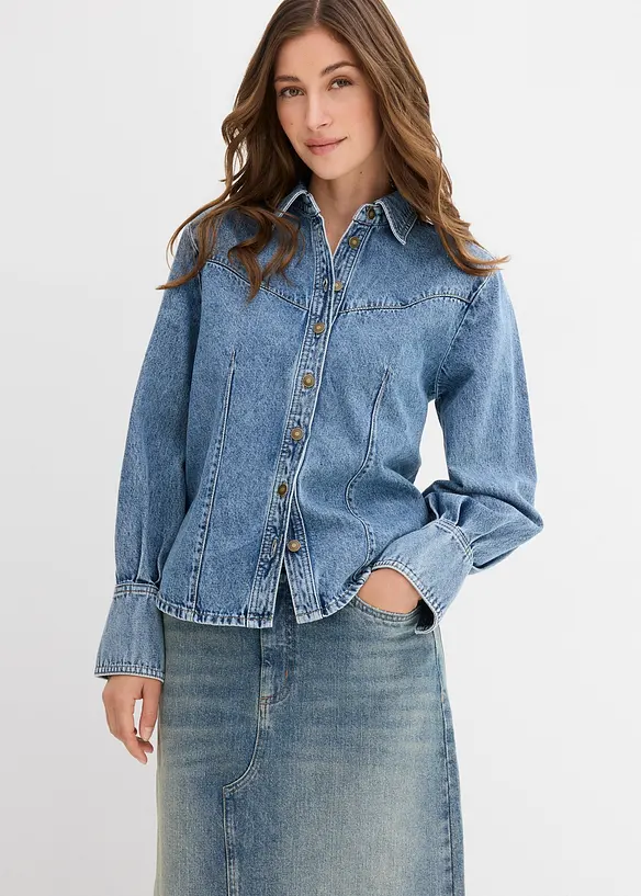 Spijkerblouse van puur katoen, bonprix