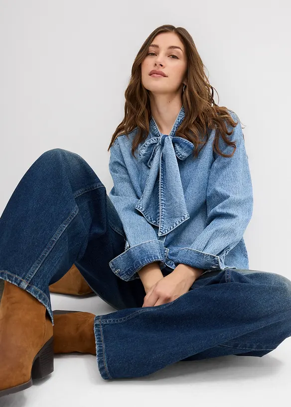 Spijkerblouse van puur katoen, bonprix