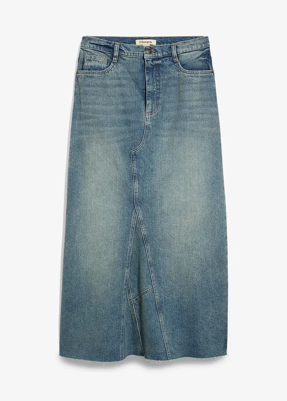 Maxi spijkerrok, mid waist, bonprix