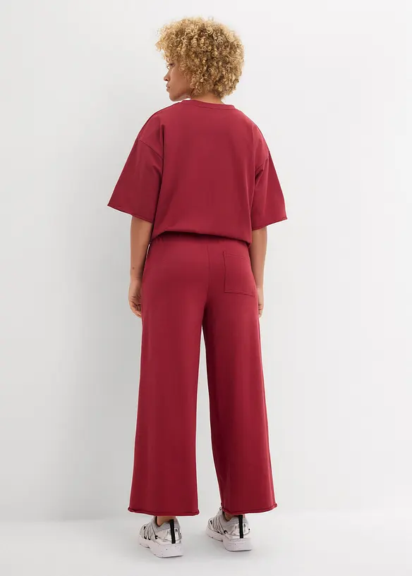 Wijde sweatpants van biologisch katoen, 7/8 lengte, bonprix