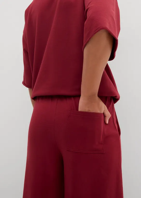 Wijde sweatpants van biologisch katoen, 7/8 lengte, bonprix