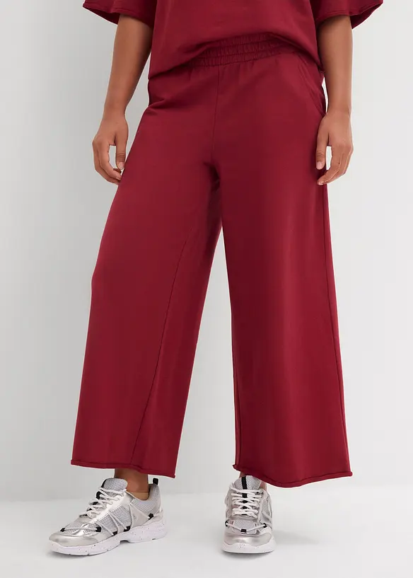 Wijde sweatpants van biologisch katoen, 7/8 lengte, bonprix