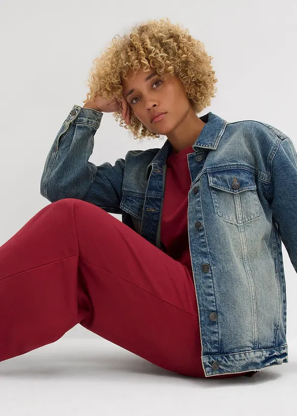 Wijde sweatpants van biologisch katoen, 7/8 lengte, bonprix