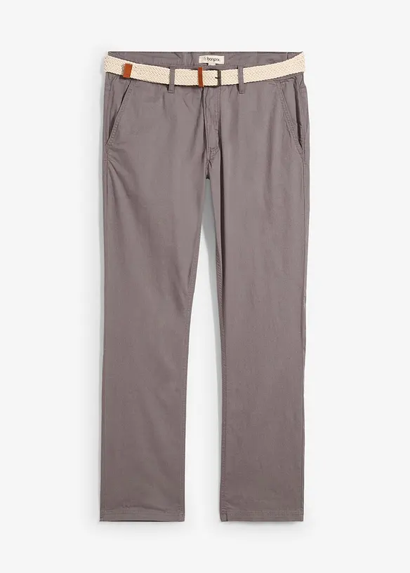 Regular fit chino met comfortband riem, straight, bonprix