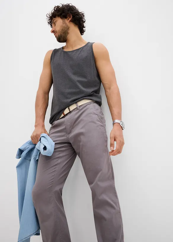 Regular fit chino met comfortband riem, straight, bonprix