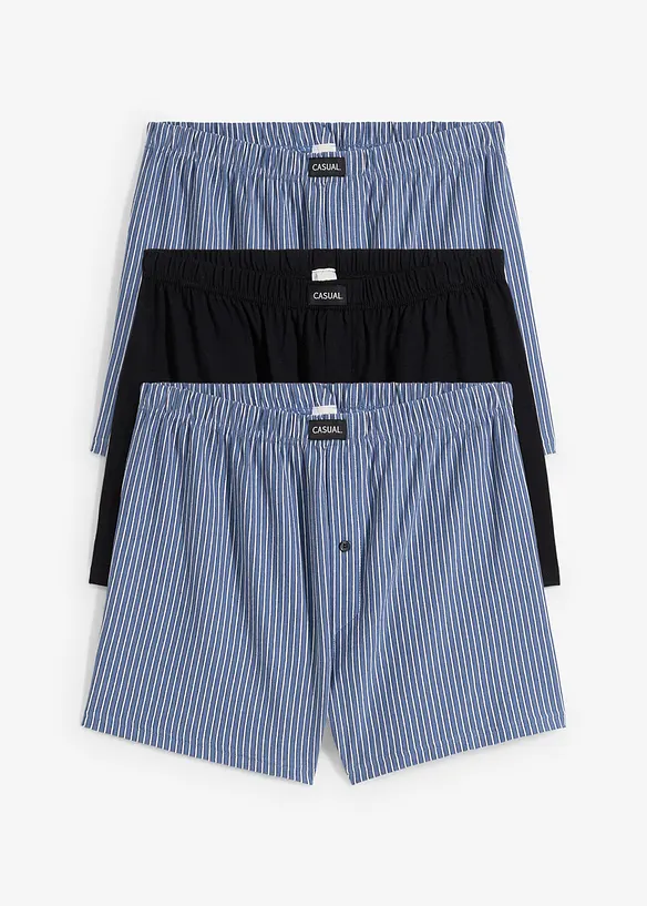 Wijde jersey boxershort met katoen (set van 3), bonprix