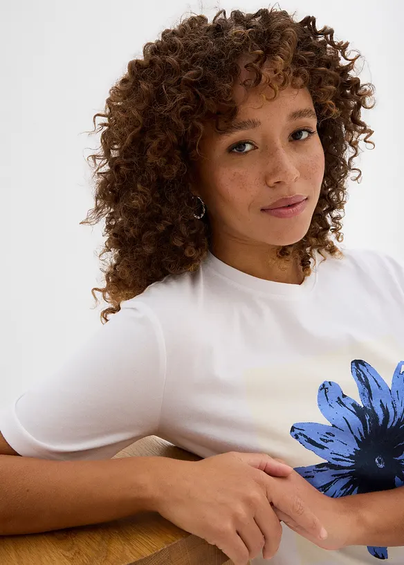 T-shirt van katoen met print, bonprix