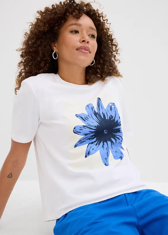 T-shirt van katoen met print, bonprix