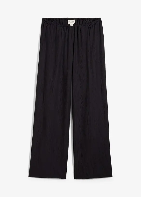 Slip-on broek van viscosemix met structuur, bonprix