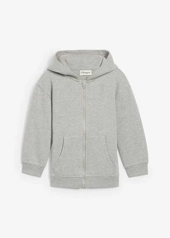 Sweatvest met capuchon in een zachte katoenmix, bonprix