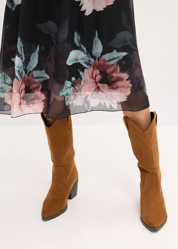 Midi jurk van zacht mesh, bonprix