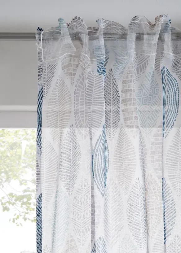 Transparant gordijn met gerecycled polyester (1 stuk), bonprix