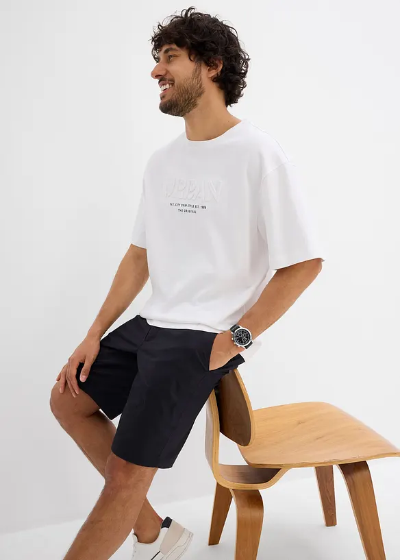 T-shirt met 3D print van puur biologisch katoen, loose fit, bonprix