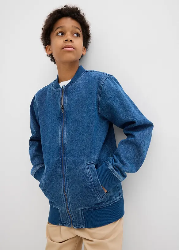 Spijkerbomber van puur katoen in blousonmodel, bonprix