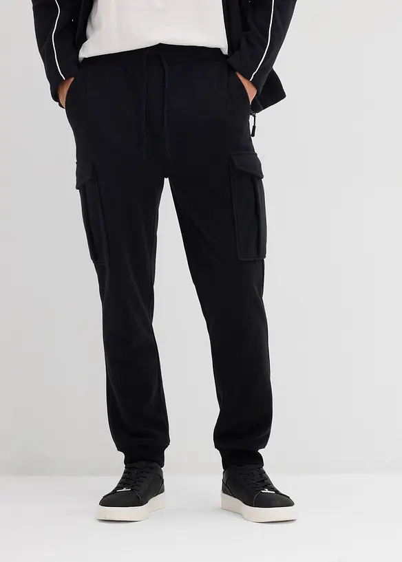 Cargo broek van fleece, regular fit, bonprix