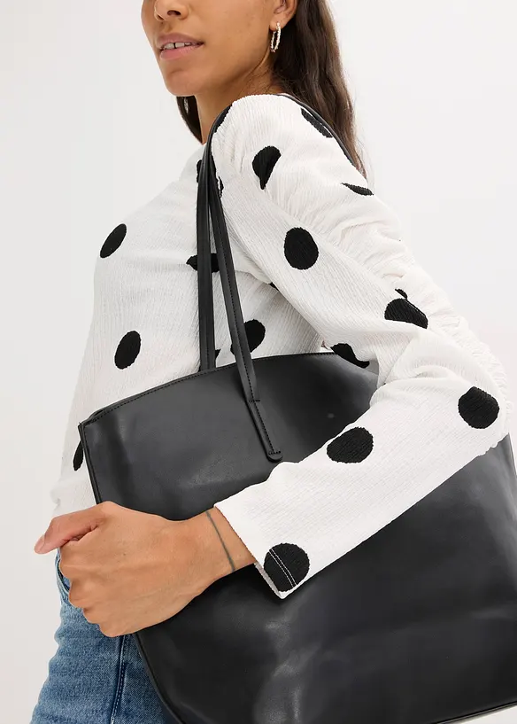 Longsleeve van gestructureerde crêpe, bonprix