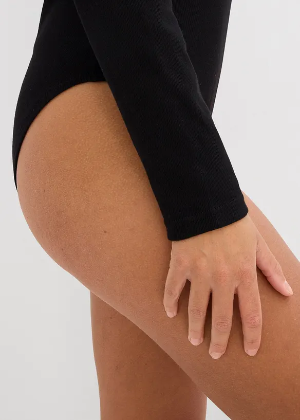 Geribbelde body met puur biologisch katoen, bonprix
