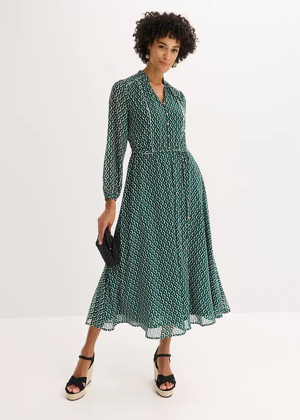 Gedessineerde chiffon jurk, bonprix