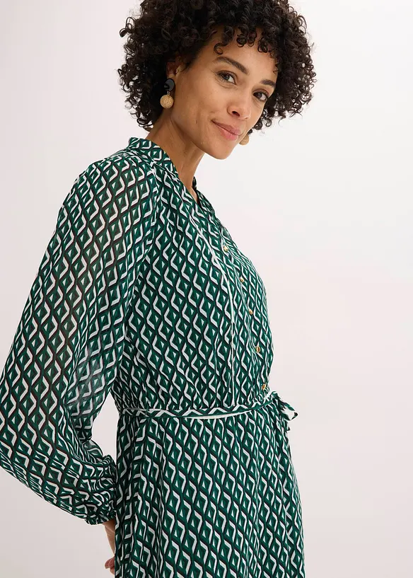 Gedessineerde chiffon jurk, bonprix