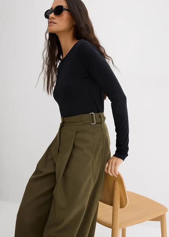 Licht longsleeve met boothals, bonprix