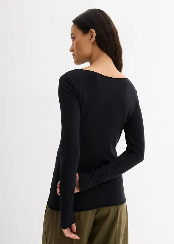 Licht longsleeve met boothals, bonprix