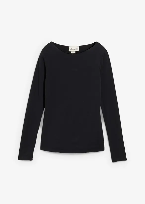 Licht longsleeve met boothals, bonprix